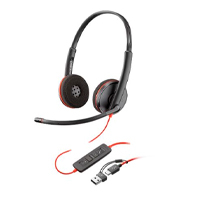 Diadema Hp Poly 8X228A6 Blackwire C3220 | Alambrica Binaural | Usb-A Usb-C | Reduccion De Ruido Con Microfono | Control En El Cable | Color Negro Con Naranja — POLY · SKU SPK-2749