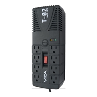 Regulador Electronico De Voltaje Vica T-02 1200Va / 700W, 8 Tomas Nema 5-15R Reguladas Y Con Supresor De Picos, Puerto Rj11, 5 Años De Garantia