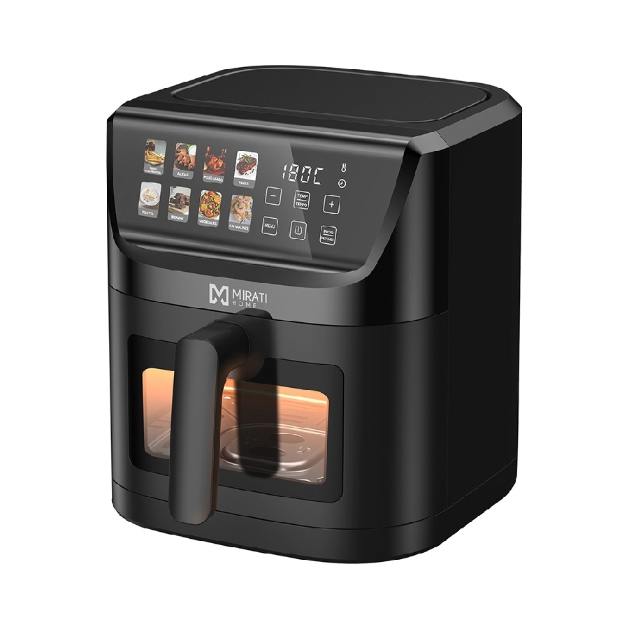 Freidora De Aire Digital A Color Con Ventana / Mirati Home Con Capacidad De 5 Litros 1000W, 8 Modos Preestablecidos, Temperatura De 60C-200C