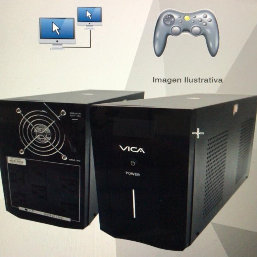 No Break Ups Vica S3000 3000Va/1800W 8 Tomas Reguladas Y Respaldadas Nema 5-15R, Rj45, Pantalla Lcd 3 Años De Garantia — VICA · SKU FR-1540