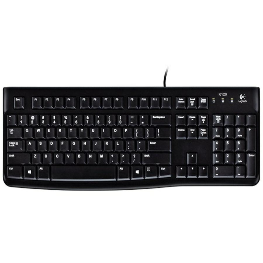 Teclado Logitech K120 Alambrico Usb Resistente A Derrames (Español) Negro · SKU KB-343