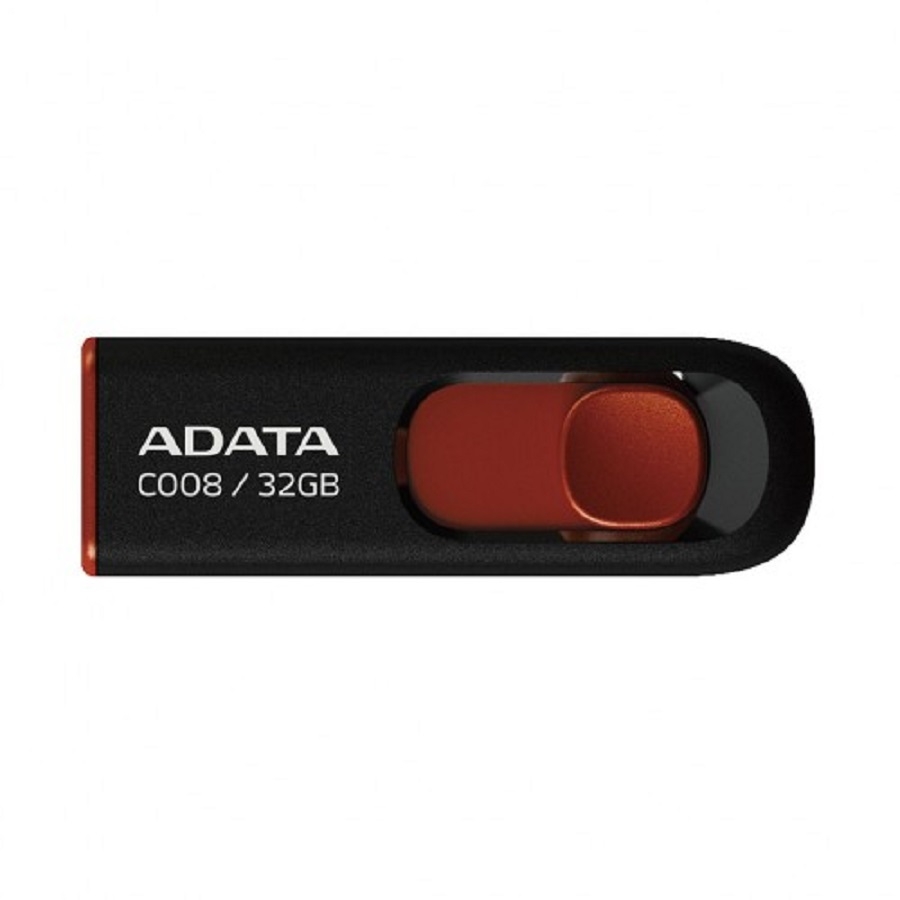 Memoria Adata 32Gb Usb 2.0 C008 Retractil Negro-Rojo (Ac008-32G-Rkd) — ADATA · SKU RAM-2069