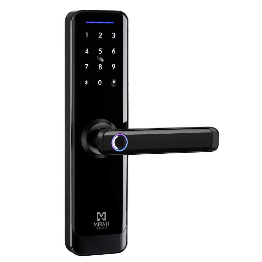 Cerradura Electronica Inteligente Mirati Interior Y Exterior, Huella Digital, Llave Fsica, Tarjeta Rf Control De Acceso