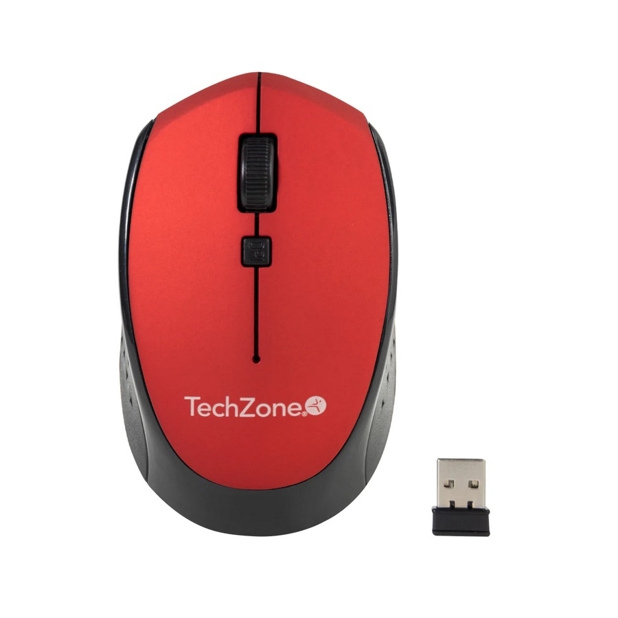 Mouse - Techzone - Tz19Mou01-Inar - Optico - Inalambrico - Bateria Aa - 1600 Dpis Ergonomico Rojo — TECH ZONE ACCESORIOS · SKU MS-1442
