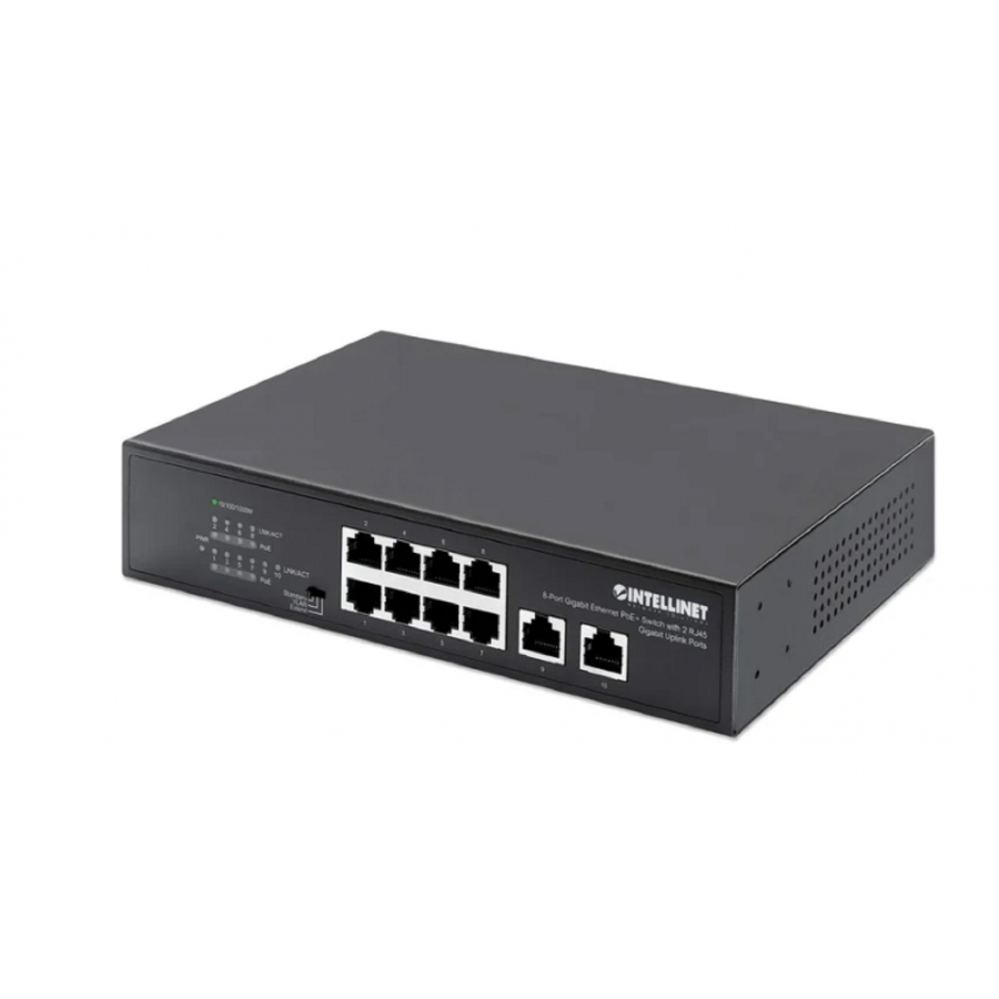 Poe Switch ,Intellinet,561402, Gb 8 Ptos 32W/Pto, 120W, + 2 Rj45 — INTELLINET · SKU NIC-4599