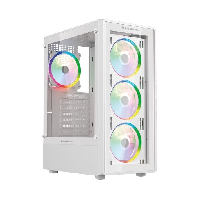 Gabinete Gamer Balam Rush Dragonfly Perform Crystal Gm590Cw / Media Torre / Atx, Micro Atx, Mini Itx / Incluye Ventilador Argb / Panel Cristal Templado / Metal / Blanco / Br-935975 — BALAM RUSH · SKU CS-887