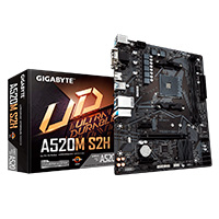 Mb Gigabyte A520 Amd S-Am4 3A Gen/2Xddr4 3200/Hdmi/Dvi/Vga/4Xusb 3.2/M.2/Micro Atx/Gama Basica · SKU MB-1109
