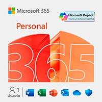 Esd Microsoft 365 Personal / Suscripcion Anual / Descarga Digital / 1 Usuario / Aplicaciones: Word, Excel, Power Point, Outlook, One Note, Onedrive 1Tb, Clipchamp / Con Ia Copilot