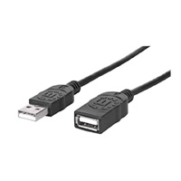 Cable Usb,Manhattan,308519, V2.0 Ext. Tipo A 0.9M Negro