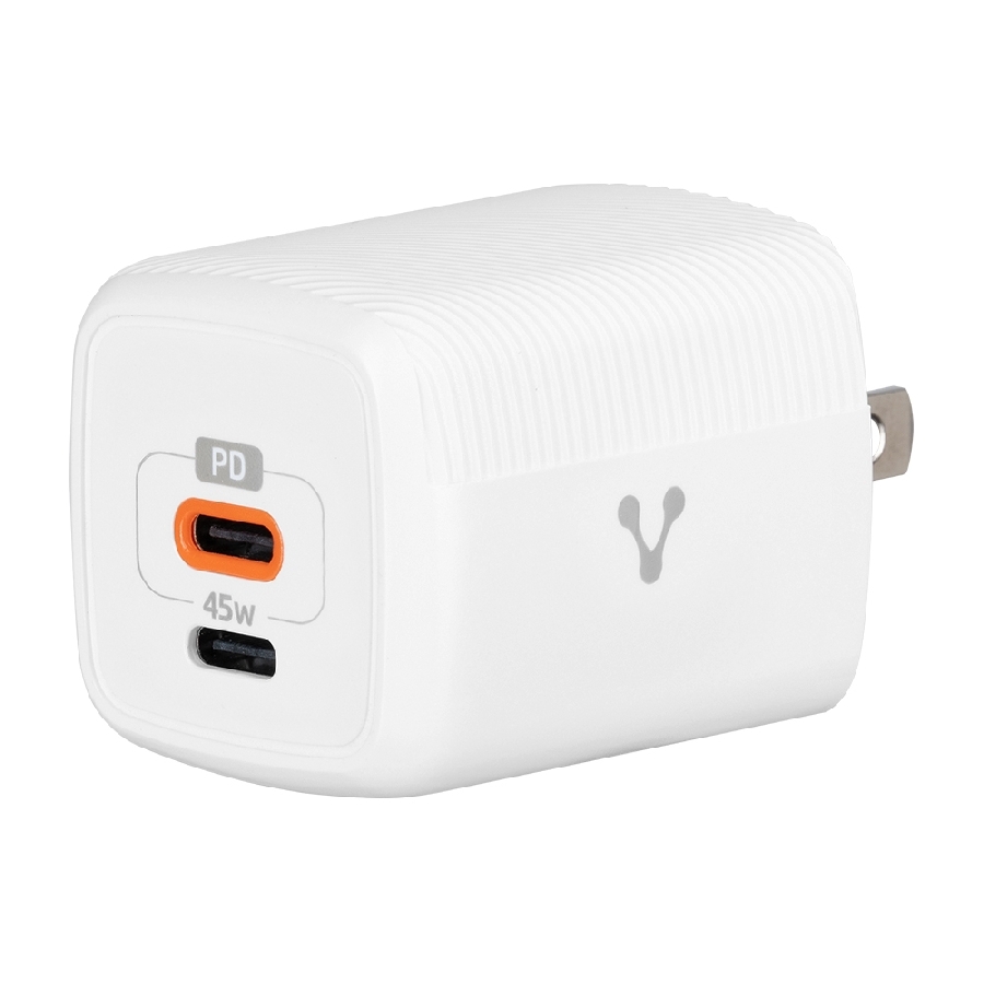 Cargador Para Pared / Vorago / Au-402 / Carga Rapida / 3.0 A 1 Usb- C / 45W / Blanco — VORAGO · SKU AC-13478